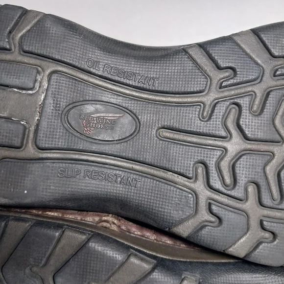 Red Wings Womens 8 Oxford Brown Leather Slip Resistant lace up steel toe shoes - Picture 16 of 16